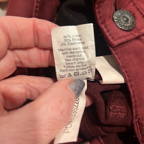 MADEWELL SKINNY SKINNY - SIZE 27- MAROON JEANS -VGUC - Picture 8 of 8